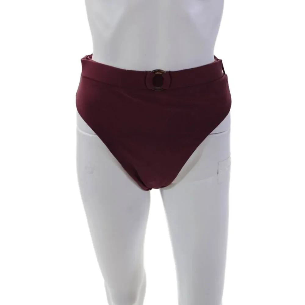 Juillet Womens High Rise Cheeky Bikini Bottoms Plum Purple Size Extra Large
